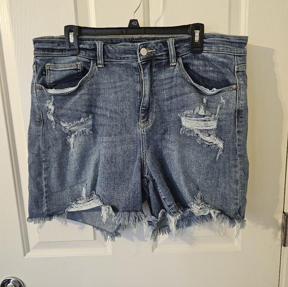 Judy Blue Pants - Judy Blue Distressed Demin Jean Shorts Size 2xl